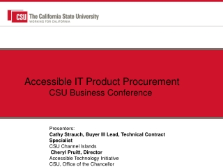 Accessible IT Product Procurement CSU Business Conference