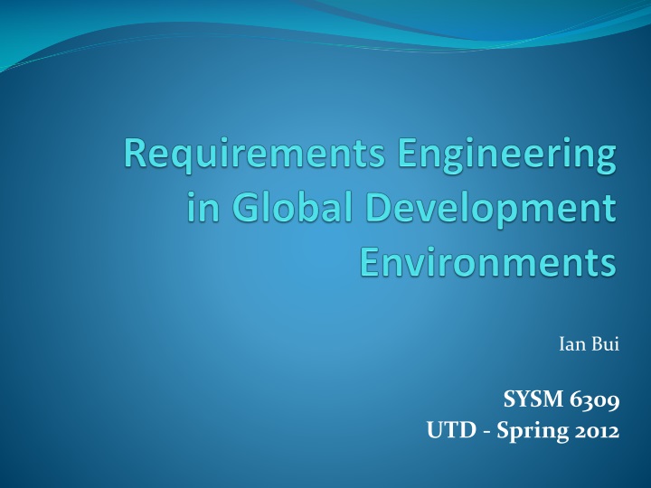 requirements engineering in global development environments