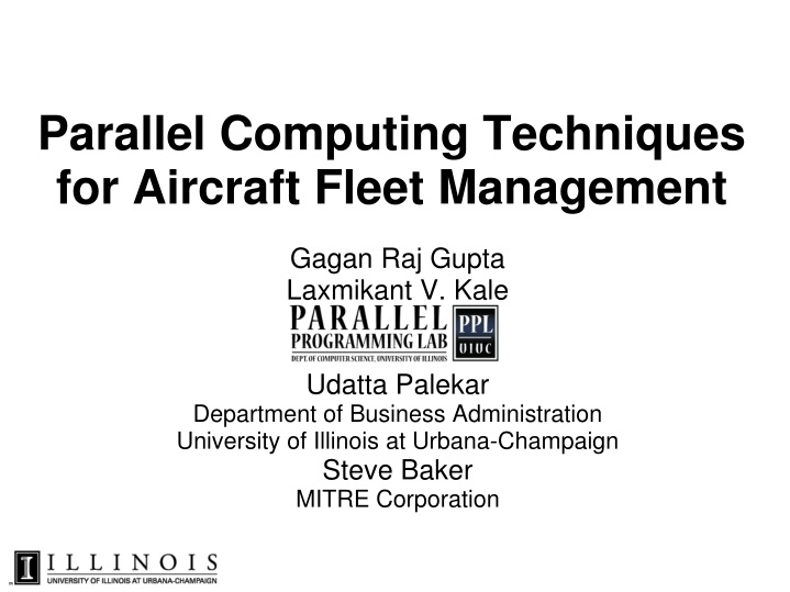 parallel computing techniques for aircraft fleet management