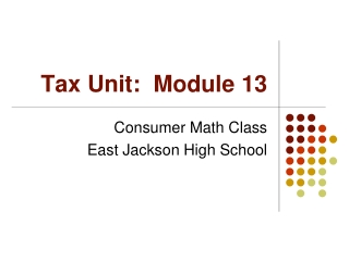 Tax Unit: Module 13