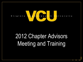 2012 Chapter Advisors Meeting and Training