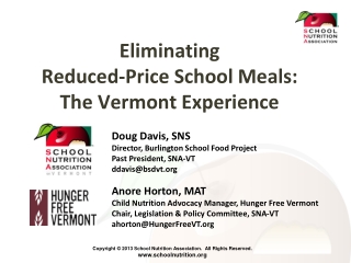 Eliminating Reduced-Price School Meals: The Vermont Experience
