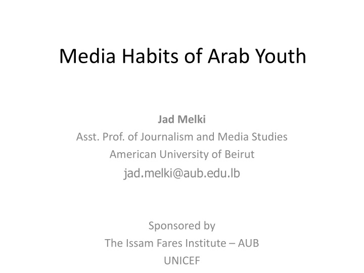 media habits of arab youth