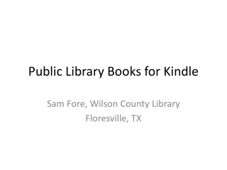 Public Library Books for Kindle