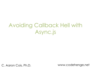 Avoiding Callback Hell with Async.js