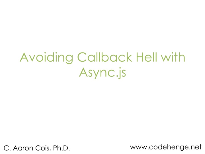 avoiding callback hell with async js
