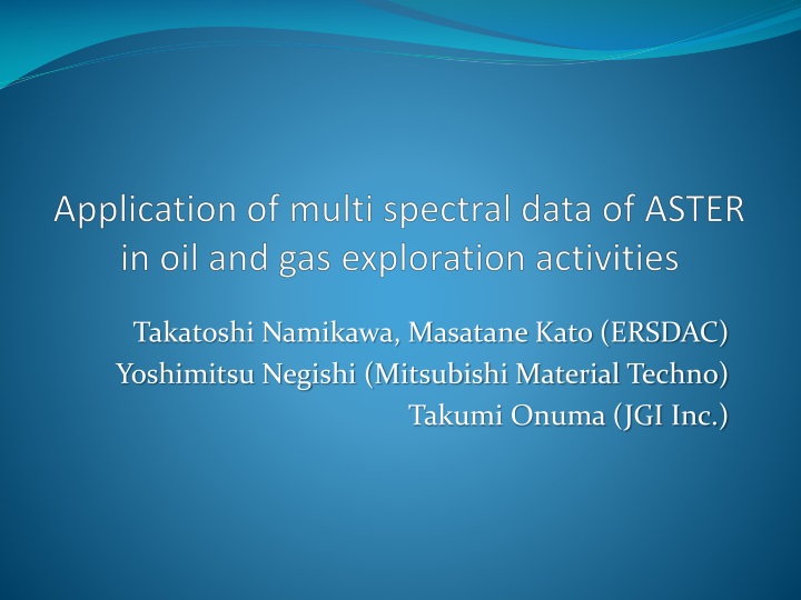 application of multi spectral data of aster in oil and gas exploration activities