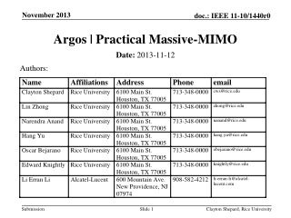 Argos | Practical Massive-MIMO