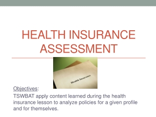 Health Insurance Assessment