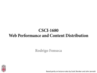 CSCI-1680 Web Performance and Content Distribution