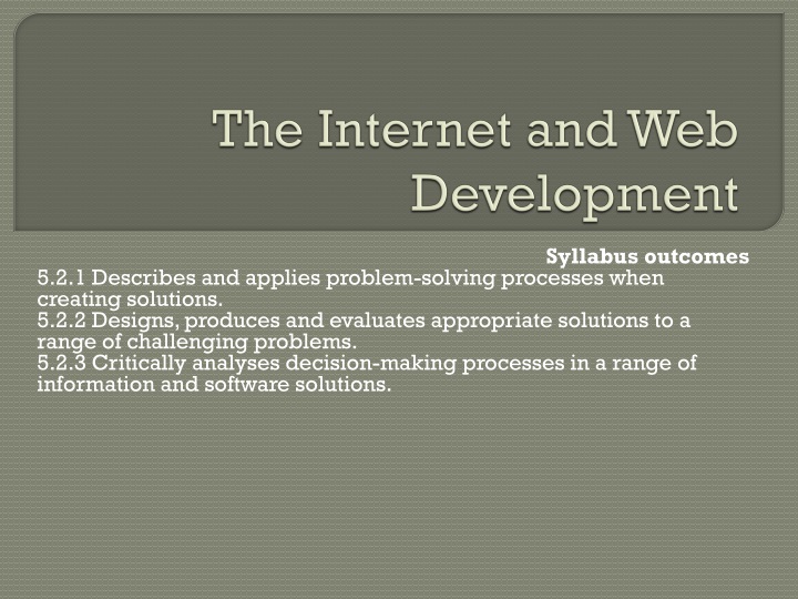 the internet and web development