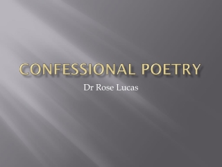Confessional Poetry