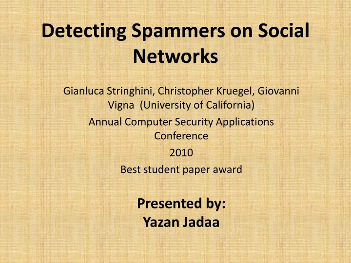detecting spammers on social networks