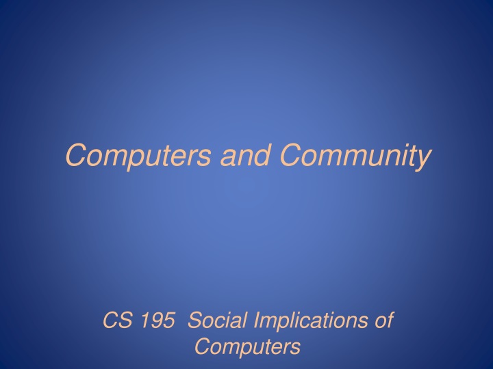 computers and community