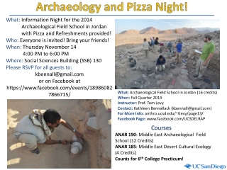 Participate in one of the leading archaeological field schools of the Middle East.
