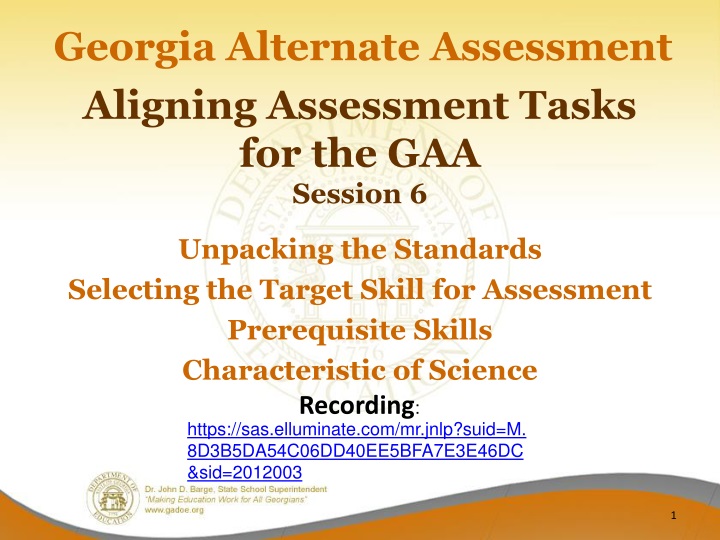 aligning assessment tasks for the gaa session 6