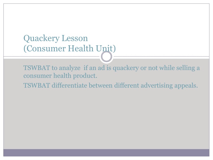 quackery lesson consumer health unit tswbat