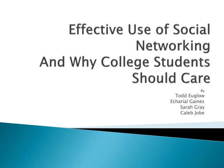 effective use of social networking and why college students should care