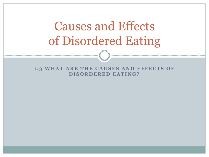 causes and effects of disordered eating