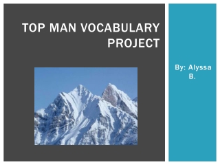 TOP MAN VOCABULARY PROJECT