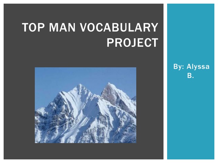 top man vocabulary project