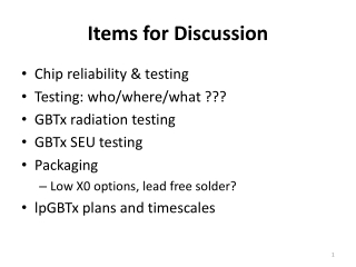 Items for Discussion