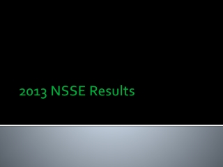 2013 NSSE Results