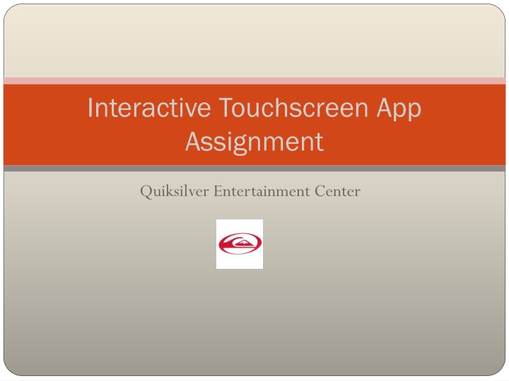 interactive touchscreen app assignment