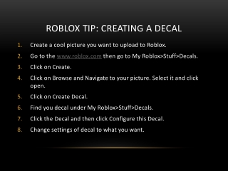 Roblox Tip : Creating a decal