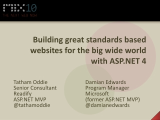 Building great standards based websites for the big wide world with ASP.NET 4