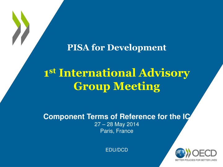 pisa for development 1 st international advisory