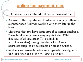 Advice To Help You submitted online fee payment niet