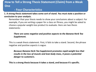 How to Tell a Strong Thesis Statement (Claim) from a Weak One - Four Characteristics