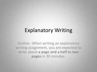 Explanatory Writing