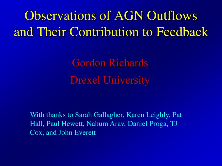 observations of agn outflows and their contribution to feedback