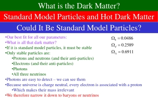 Our best fit for all our parameters: What is all that dark matter?
