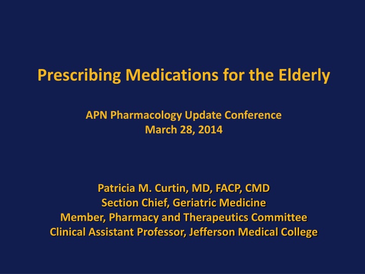 prescribing medications for the elderly