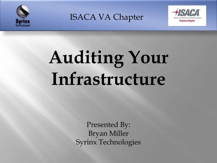 auditing your infrastructure presented by bryan