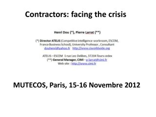 Contractors : facing the crisis