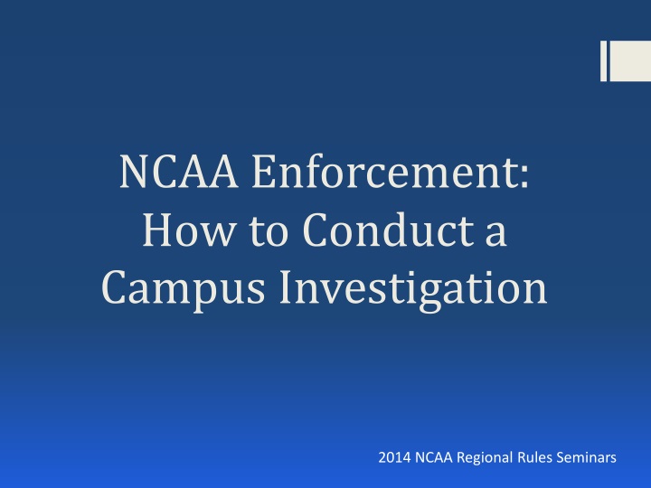 ncaa enforcement how to conduct a campus
