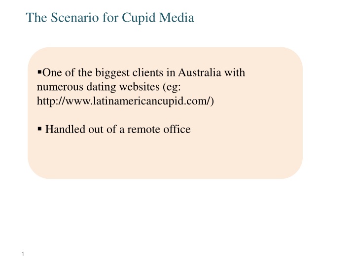 the scenario for cupid media