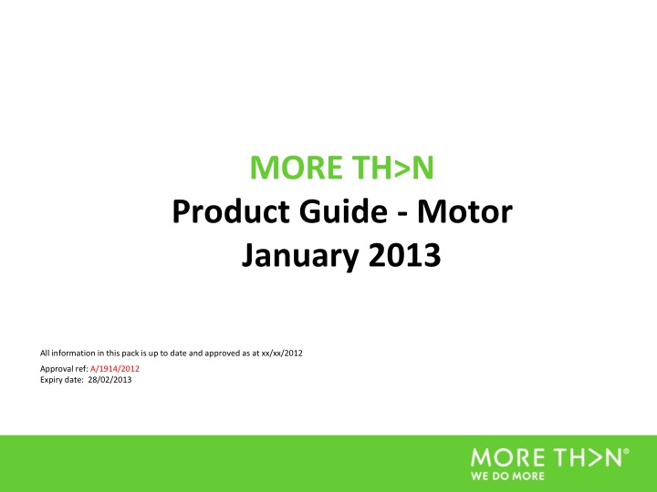 more th n product guide motor january 2013