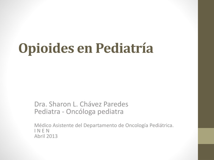 opioides en pediatr a