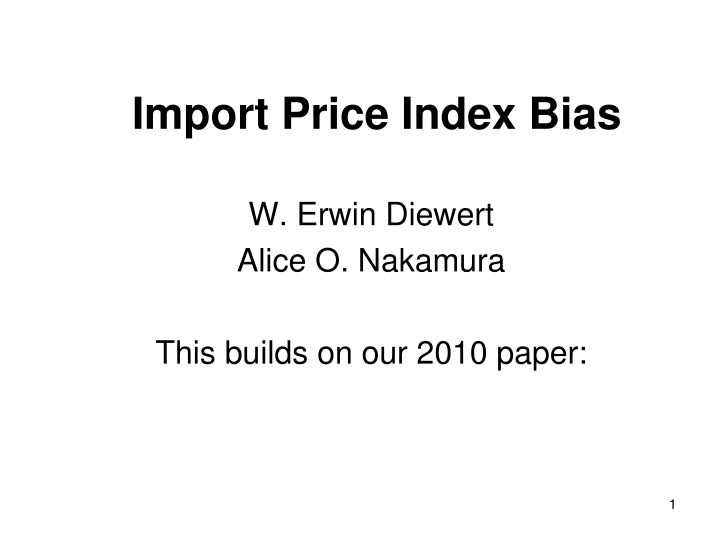import price index bias