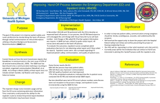 Improving Hand-Off Process between the Emergency Department (ED) and Inpatient Units (4B&amp;5B)