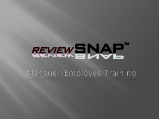 Manager/Employee Training