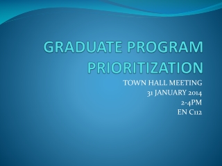 GRADUATE PROGRAM PRIORITIZATION