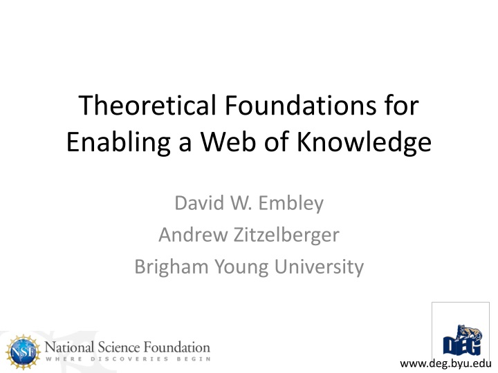 theoretical foundations for enabling a web of knowledge