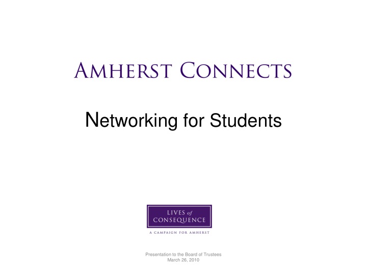 amherst connects n etworking for students