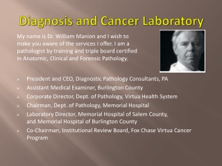 Diagnosis and Cancer Laboratory